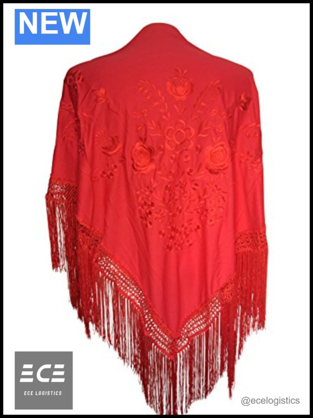 La Senorita Spanish Flamenco Dance Shawl 100% Polyester One Size Fits Most